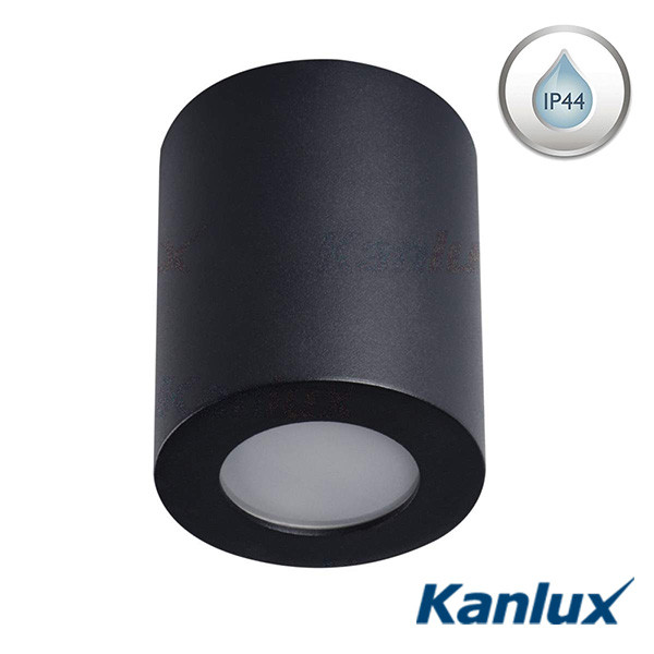 Вологостійкий стельовий світильник Kanlux SANI DSO-B GU10 чорний, IP44