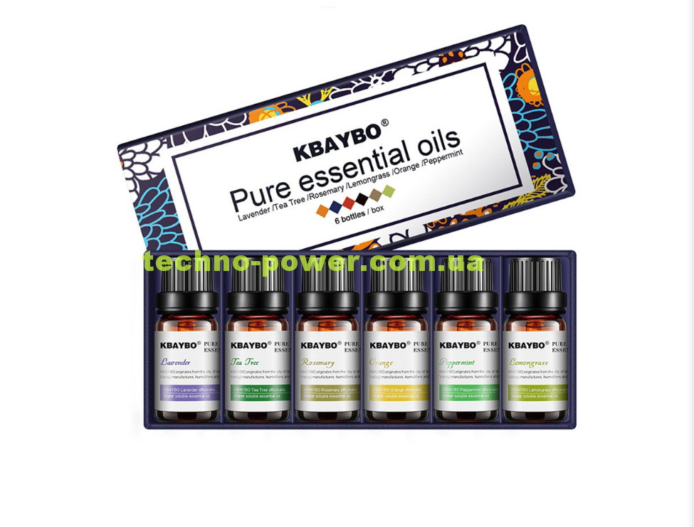 Набір аромамасел водорозчинних для зволожувача повітря 6 шт. Водорозчинні добавки для зволожувача, фото 1