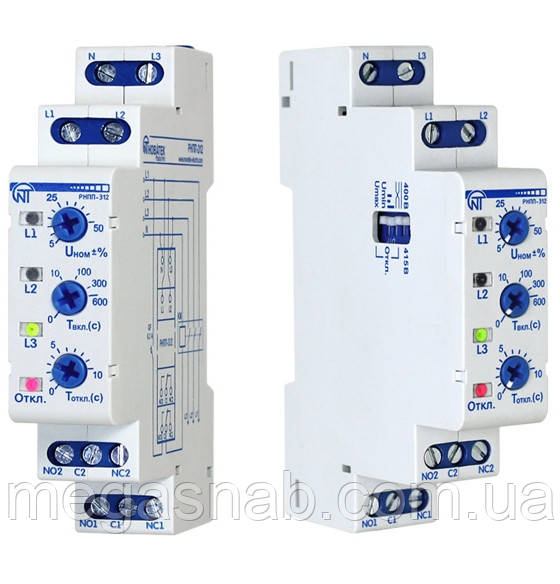 Реле напруги РНПП-312 3х-фазне одномодульное NOVATEK, фото 1