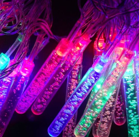 🔥 Гірлянда Бурульки 40 LED-лампочок Мульти, 500 см, прозорий дріт, перехідник (1-110)