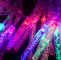 🔥 Гірлянда Бурульки 40 LED-лампочок Мульти, 500 см, прозорий дріт, перехідник (1-110)