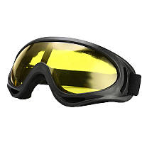 Горнолыжные маски очки лыжные солнцезащитные вело/мото/спортивная (5 видов) желтые