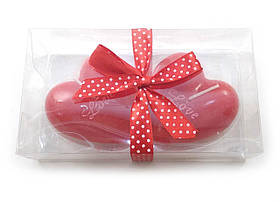 Свічки "Сердечка Love" (2 шт) червоні (13,5х7,5х4 см)