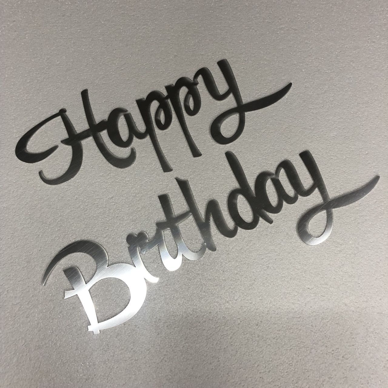 Напис "Happy Birthday" з дзеркального пластику полістиролу