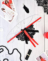 Стринги с открытой интимной зоной Черно-красные. Размеры от XS до XXL