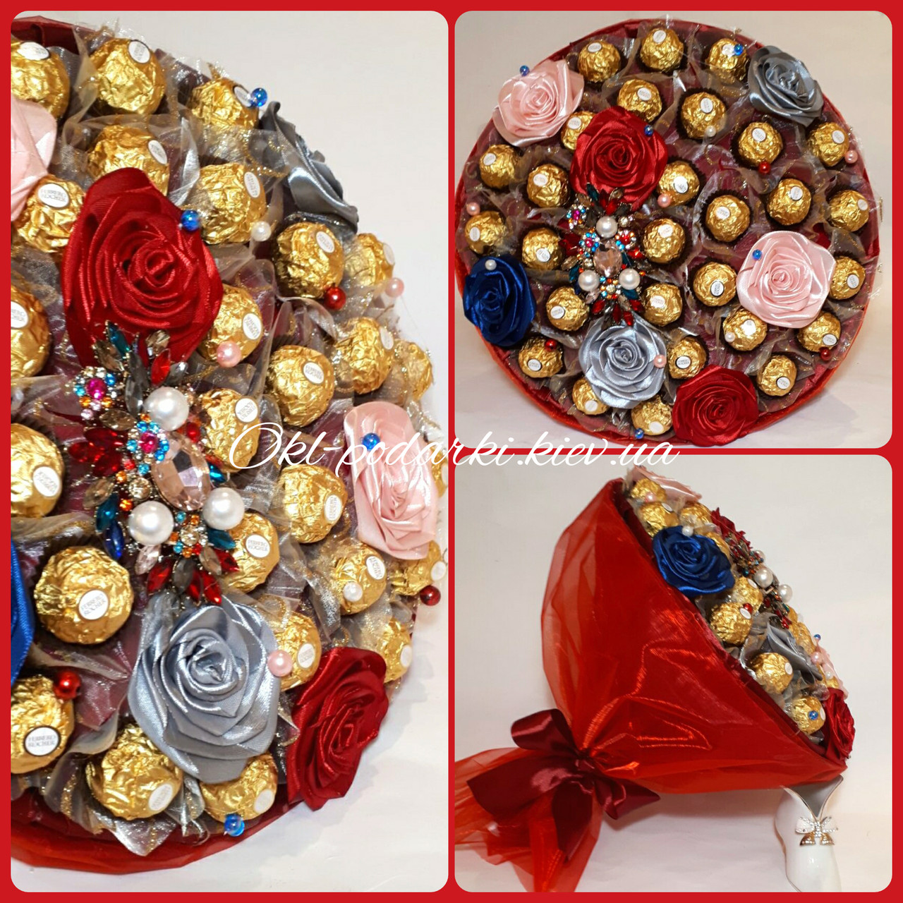 Букет Из Конфет Ferrero Rocher Яркий Марсель Большой Красный Конфетный ...
