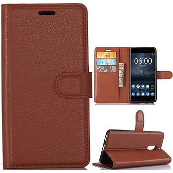 Чохол-книжка Litchie Wallet для Nokia 6 Коричневий