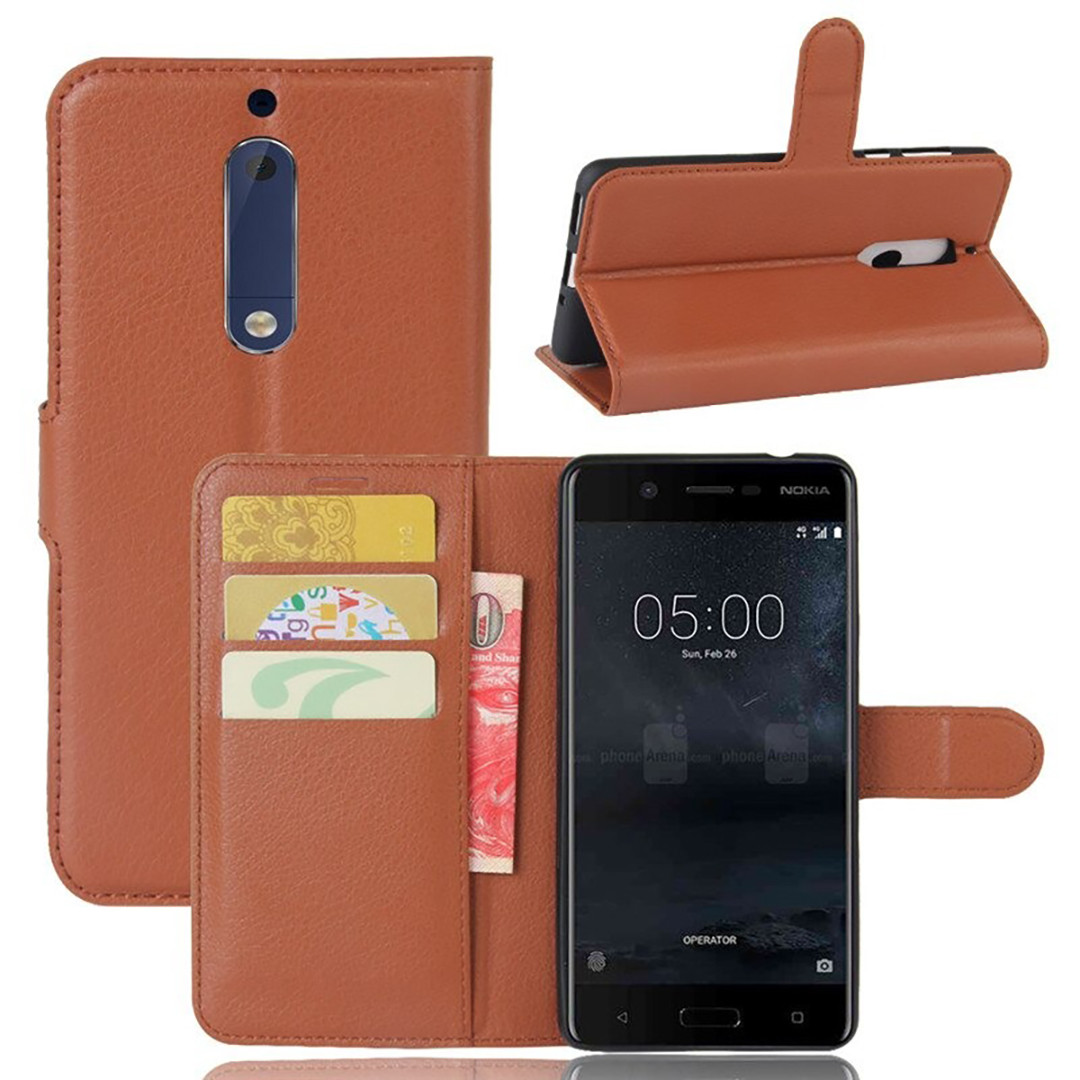 Чохол-книжка Litchie Wallet для Nokia 5 Коричневий