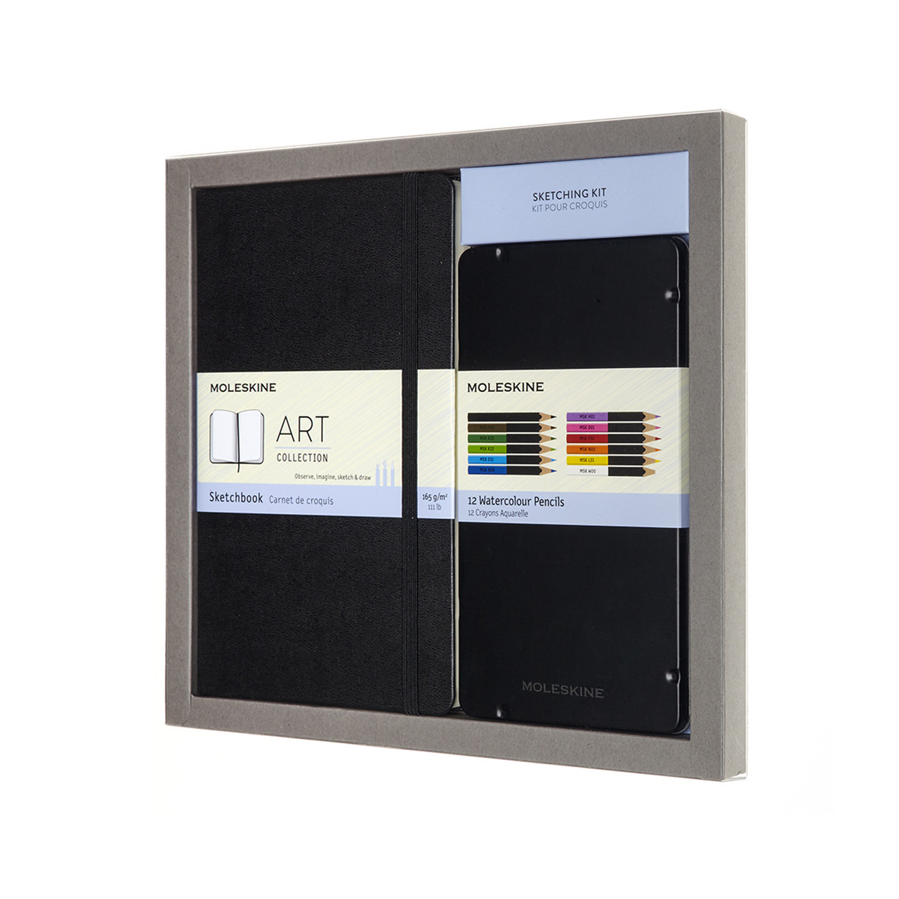 Подарунковий набір Moleskine Art Блокнот середній для нарисів Чорний + 12 Олівців (8058647620404)