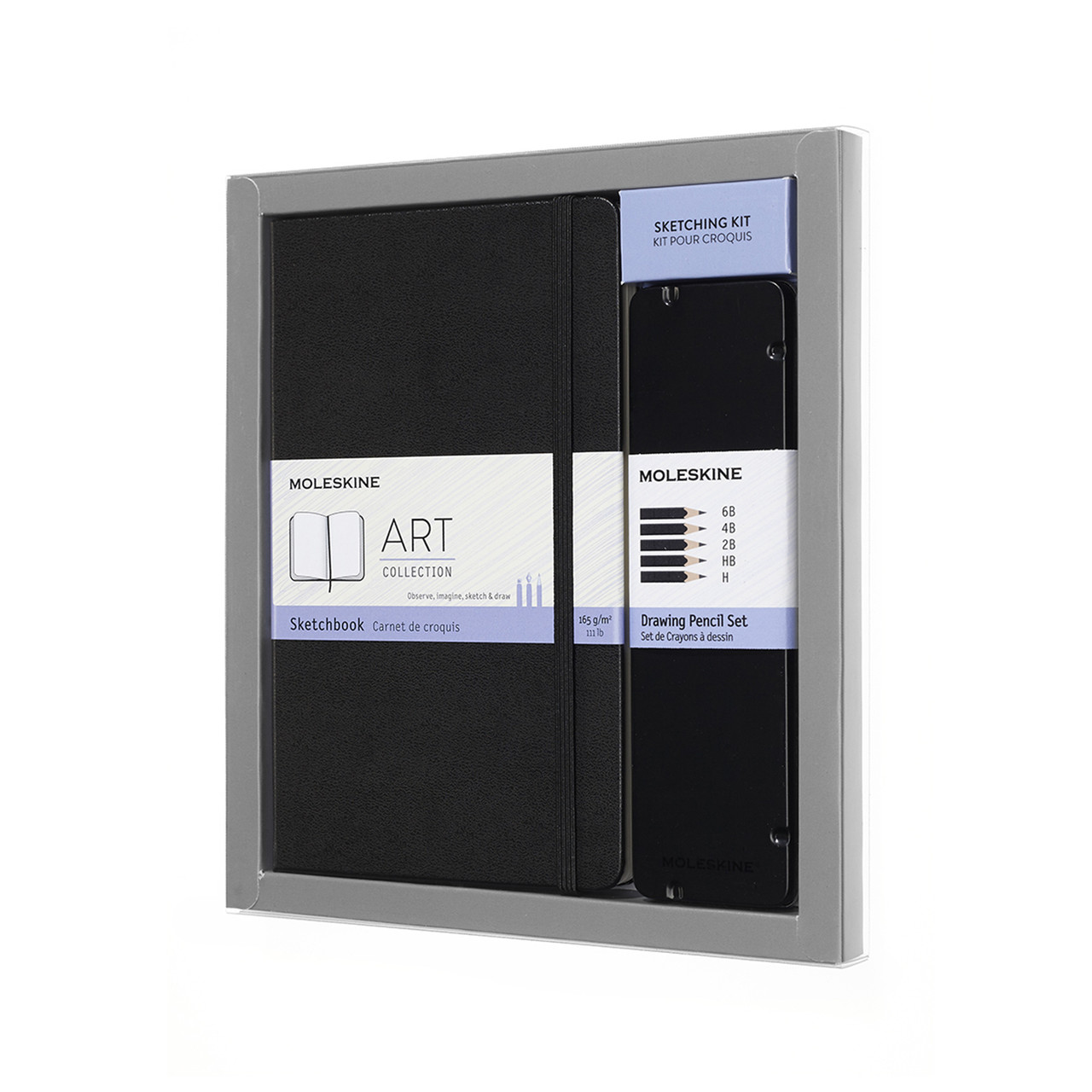 Подарунковий набір Moleskine Art Блокнот середній для нарисів Чорний + 5 Простих Олівців (8058341717585)