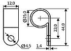 Скоба кабельна D 25 (1R) (100шт/уп.) АСКО, фото 2