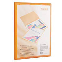 Дисплей-книга Axent А4 папка с 20 файлами прозрачная оранжевый (1020-25-A)