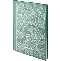 Записная книга блокнот Axent Maps London А4 96л клетка бирюзовый (8422-516-A)