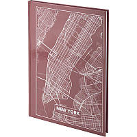 Записная книга блокнот Axent Maps New York А4 96л клетка розово-коричневый (8422-543-A)