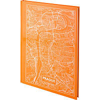 Записная книга блокнот Axent Maps Prague А4 96л клетка персиковый (8422-542-A)