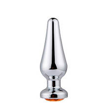 Анальна пробка S 3.2 см для новачків метал з каменем Donald, фото 4