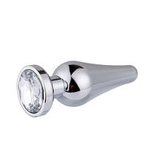 Анальна пробка 3.6 см середня сталева довга Donald M size + мішечок, фото 2