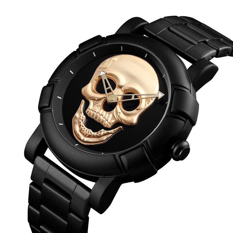 Оригінальний годинник Skmei Skull 9178 Black Gold, фото 1