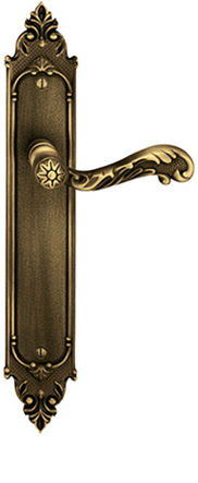 Ручка дверна на планці Tupai ROCOCO 2284 без отвору бронза (Португалія)