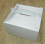 Коробки для торта картон із ручкою 250х250х150, фото 3