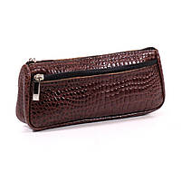 Косметичка шкіряна 02 коричневий кайман