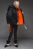 Жіночий пуховик TOWMY Oversize Чорний з оранжевим 2027, фото 7
