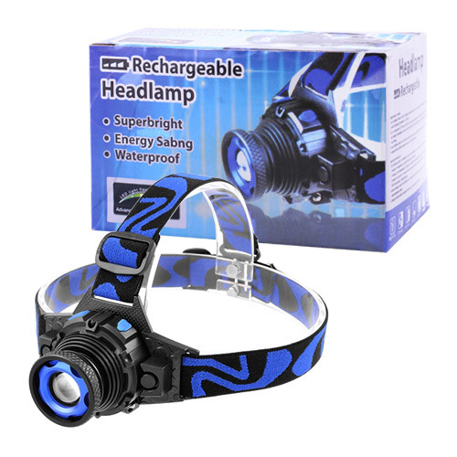 Ліхтар налобний W001-XPE, ЗП 220V/12V, вбудований акумулятор, zoom