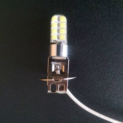 Світлодіодна лампа H3 LED ДХО 16 SMD 3030 SilcaGel 12 V — 24 V, фото 1