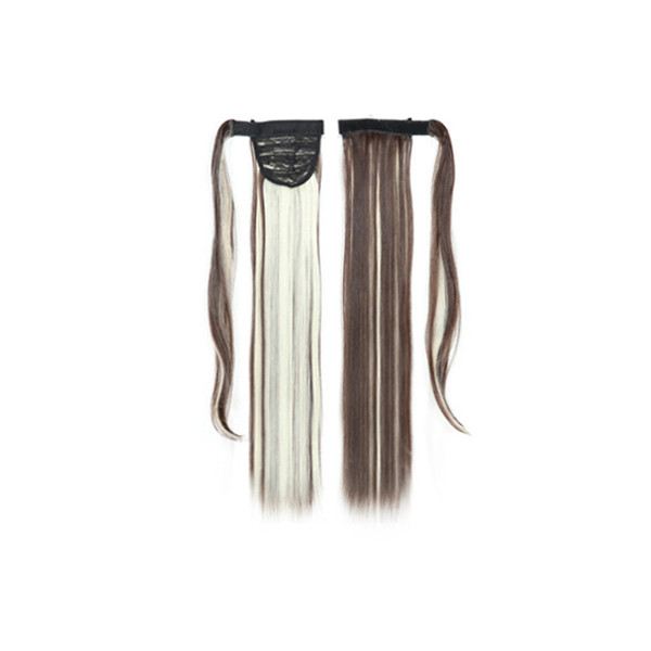 Хвіст шиньйон XR Hair Коричневий Білий 55 см XR-518