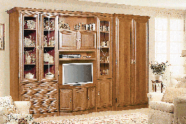 Стінка для вітальні (стінка, вітальня) ДСП/МДФ Мона Люкс Скай