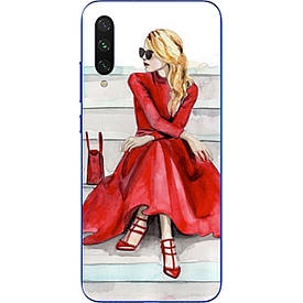 Силіконовий бампер з зображенням для Xiaomi Mi A3 Lady in Red