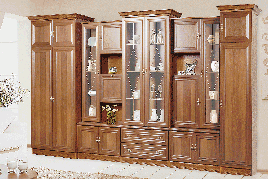 Стінка для вітальні (стінка, вітальня) ДСП/МДФ Полонез Версія Скай