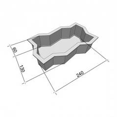 Фігурні форми для тротуарної плитки Змійка (шагрень) 240х125х60 мм Верес Україна 1 шт, фото 2
