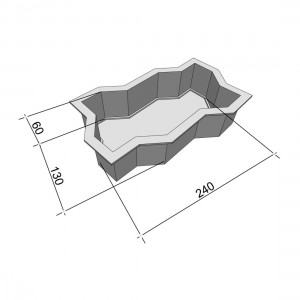 Фигурные формы для тротуарной плитки Змейка (шагрень) 240х125х60 мм Верес Украина 1 шт - фото 2 - id-p33183480
