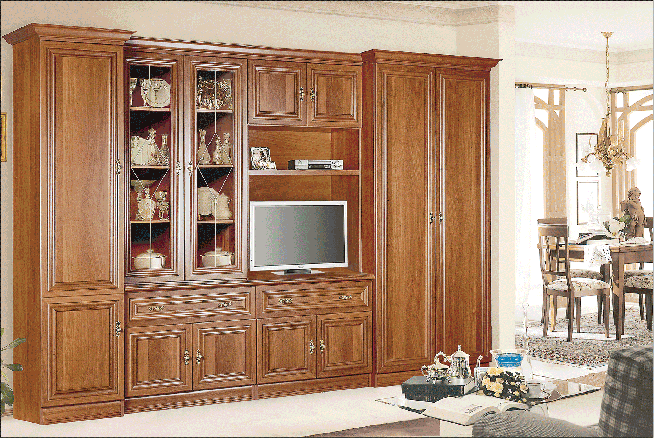 Стінка для вітальні (стенка, гостиная) ДСП/МДФ Ріо Люкс Скай, фото 1