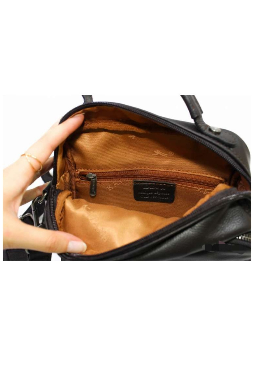Мужская кожаная сумка планшет через плечо стильная удобная городская для документов Катана - фото 4 - id-p1077706244