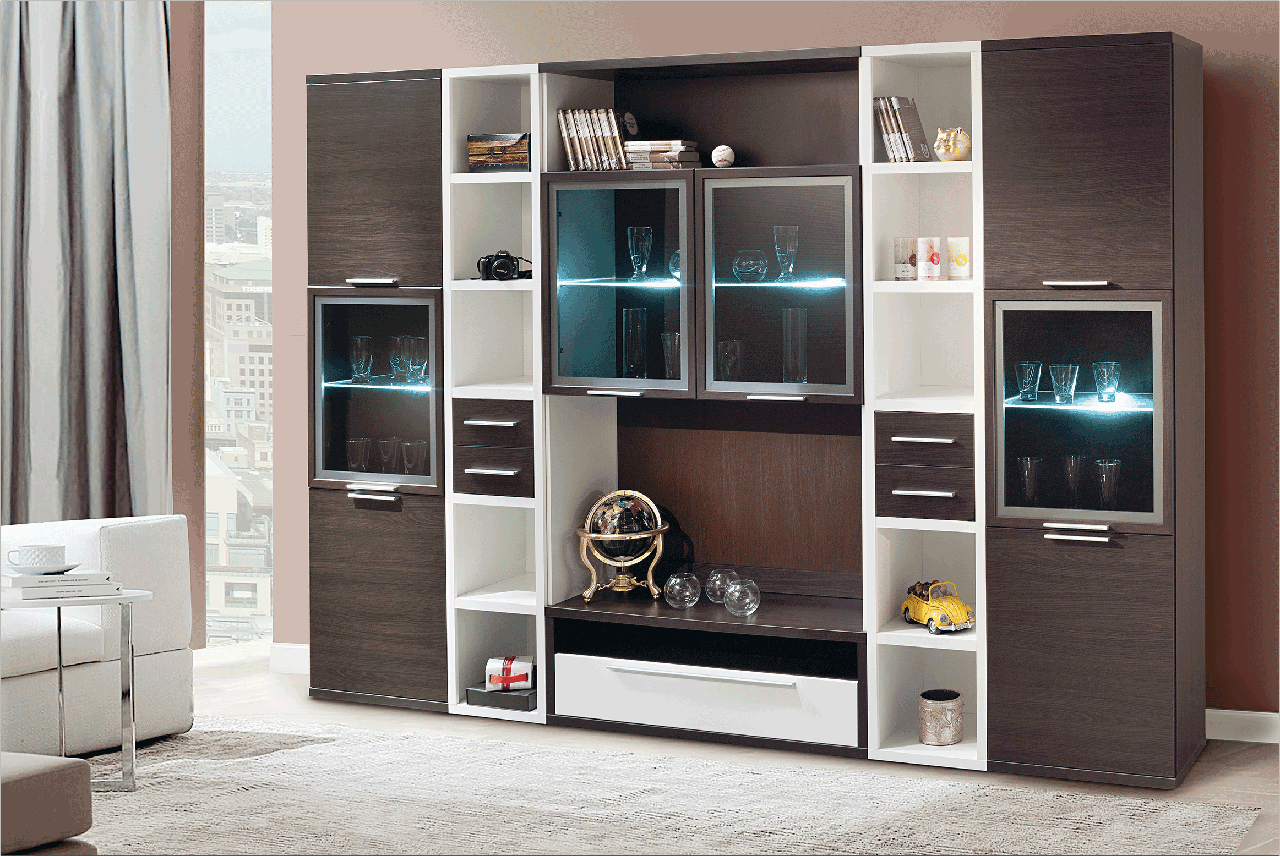 Стінка для вітальні (стенка, гостиная) ДСП Смарт 1 Скай, фото 1