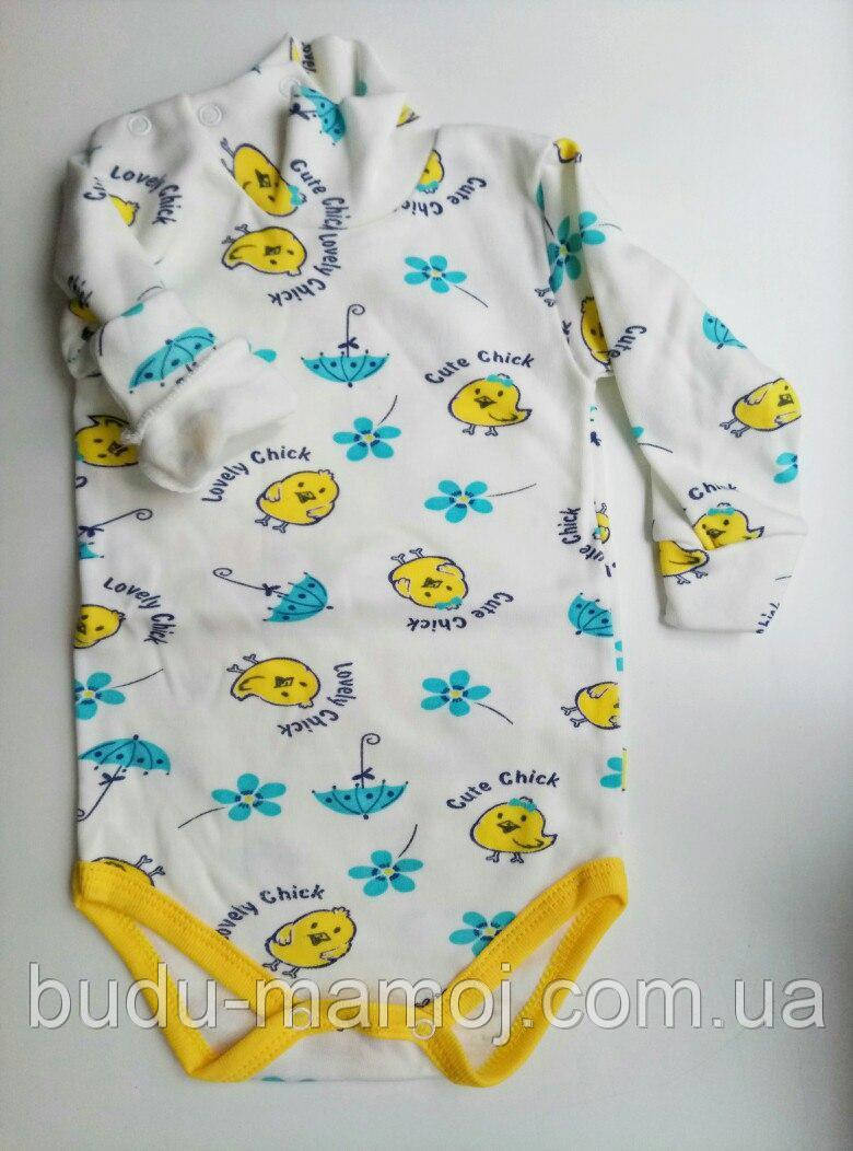 Дитячі теплі трикотажні боді з начосом 86 розмір