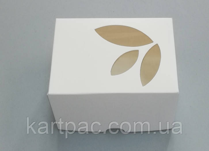 Коробка для кондитерських виробів з віконцем 120*85*90