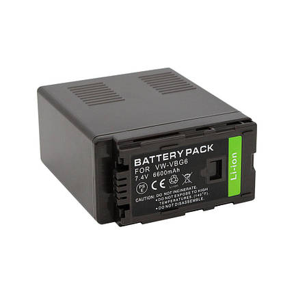Акумуляторна батарея Alitek для Panasonic VW-VBG6, CGA-E/625, 6600 mAh, фото 1