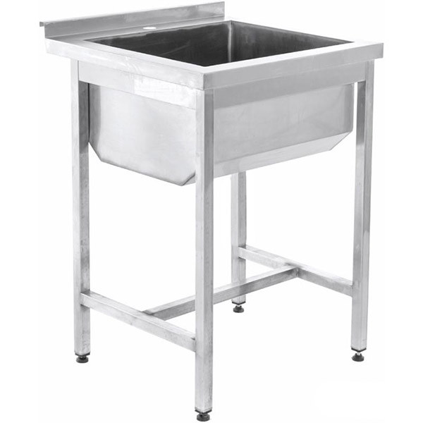 Ванна мийна мийка односекційна 600х600 мм неіржавка, фото 1