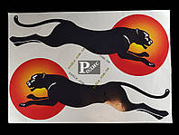 Наклейка на автомобиль Пантера на солнце, цветная (h=230 мм, l=330 мм)
