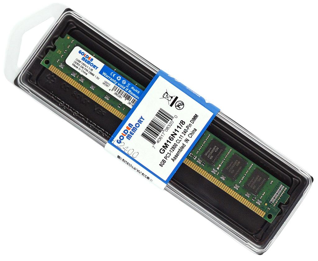 DDR3 8Gb Оперативна Пам'ять (ДДР3 8 Гб) - Golden Memory PC3-12800 1600 МГц GM16N11/8 сумісна з INTEL і AMD