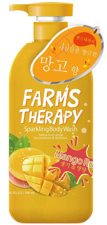 Гель для душу на основі мінеральної води Farms Therapy "Манго" живлення 700 мл (089166)