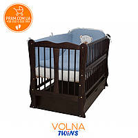 Дитяче ліжечко TWINS ВОЛНА маятник + ящик + відкидний бік Біле Венге