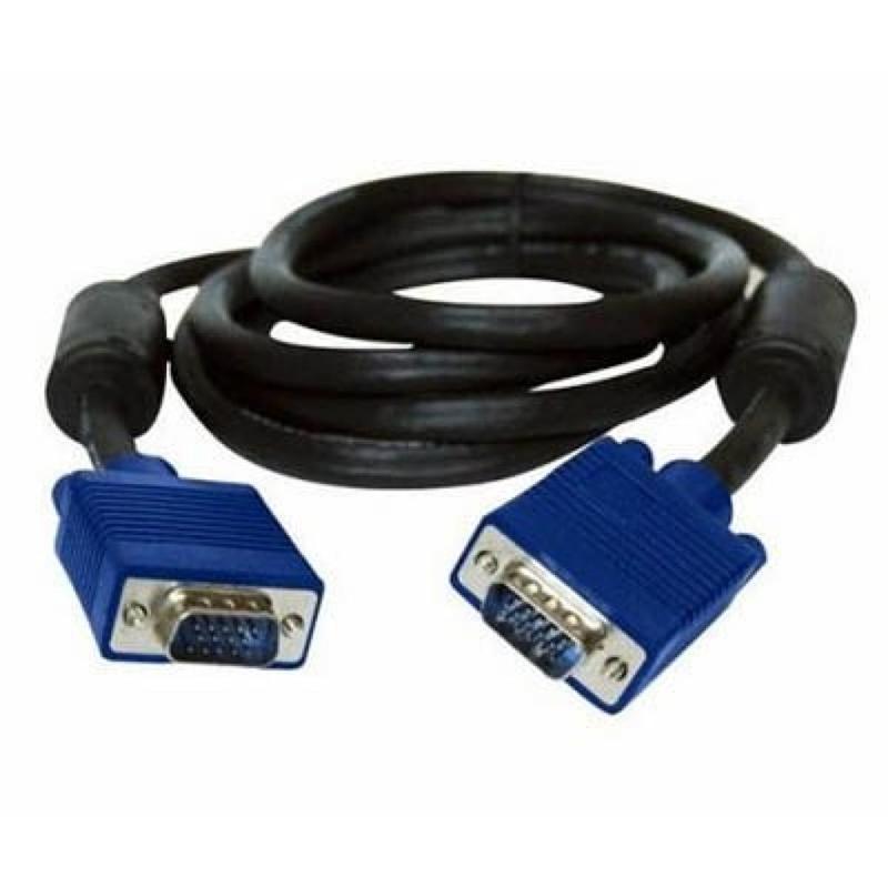 Кабель VGA-VGA Atcom DE-15HD з 2-ма фер. кільцями 5m Black