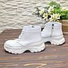 Черевики жіночі білі шкіряні спортивного стилю, фото 2