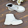 Черевики жіночі білі шкіряні спортивного стилю, фото 4