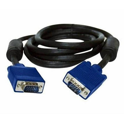 Кабель VGA-VGA Atcom HD15M/HD15M з 2-ма фер. кільцями 20m Black, фото 1
