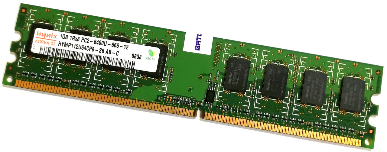 Оперативная память Hynix DDR2 1Gb 800MHz PC2 6400U 1R8 CL6 (HYMP112U64CP8-S6 AB-C) Б/У
